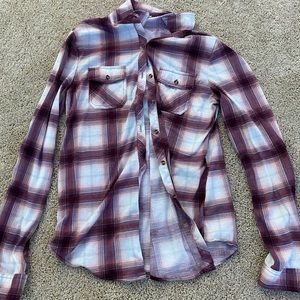 pink and white flannel